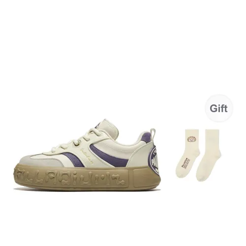 Palladium Breathable Height Increase Low Top Skateboard Shoes Unisex Beige Purple