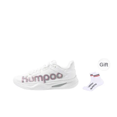 KUMPOO Badminton Shoes Unisex Low-Top White/Hot Pink/Sky Blue