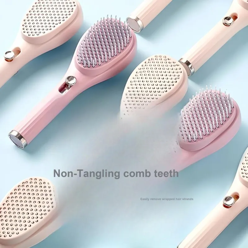 Love Of Wormwood Retractable One Touch Hair Cleaning Magic Comb Fluffing Up-1