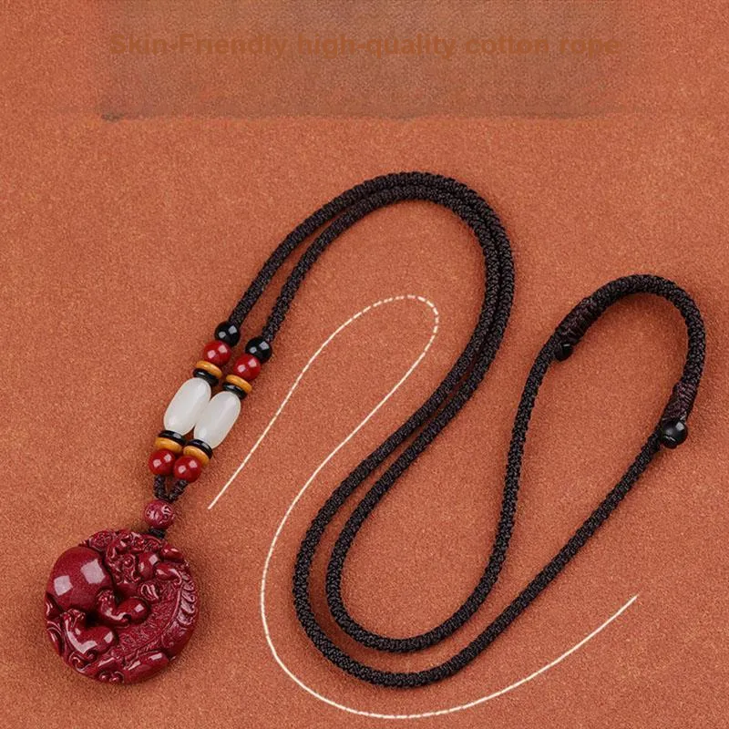 Sima Is Ethereal Reconstructed Cinnabar Jade Pendants Unisex-5