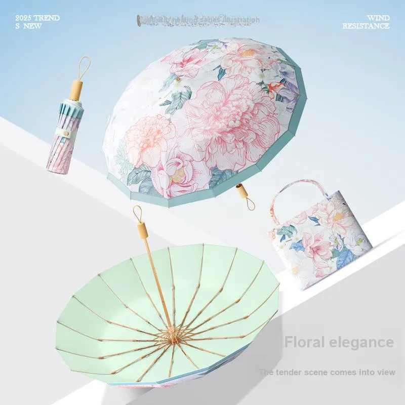 Imono Tall Wind Resistant Sunny And Rainy Dual Use Umbrella-15