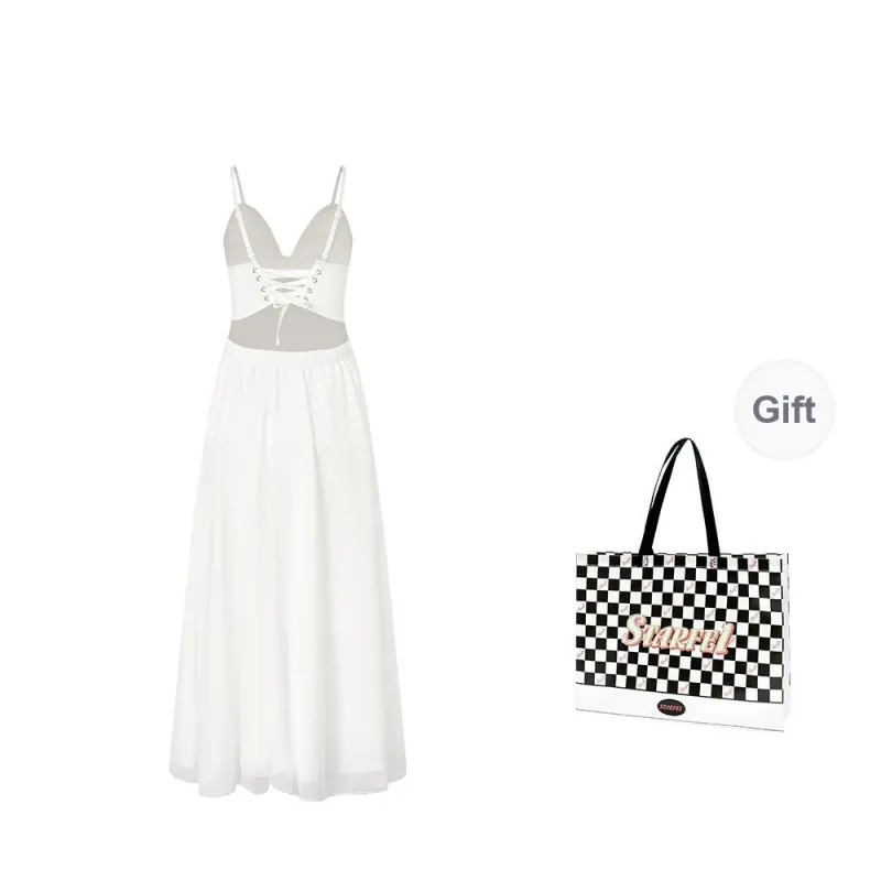 STARFEI Slip Dress Women's White-1