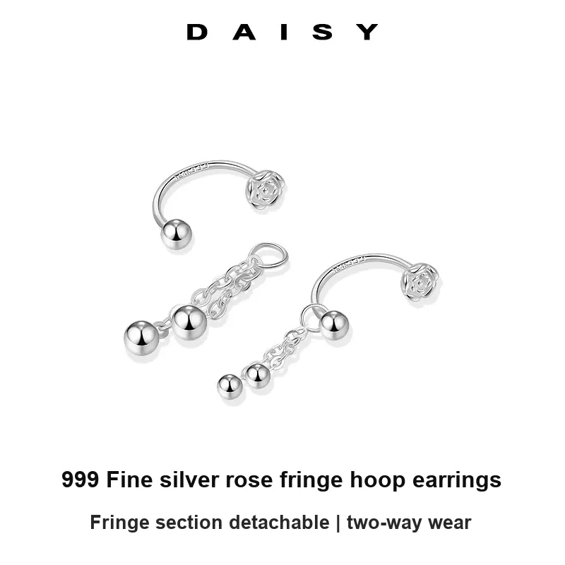 Daisy Dream 999 Fine Silver Earrings Women's-2