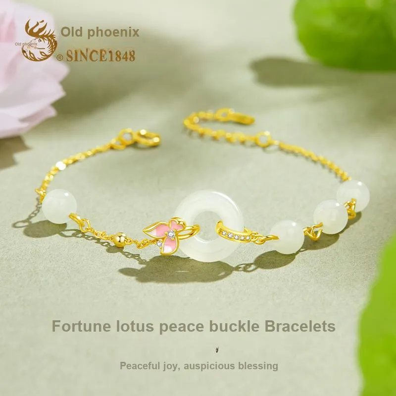 Lao Feng Xiang Bracelets White Jade Women's-1