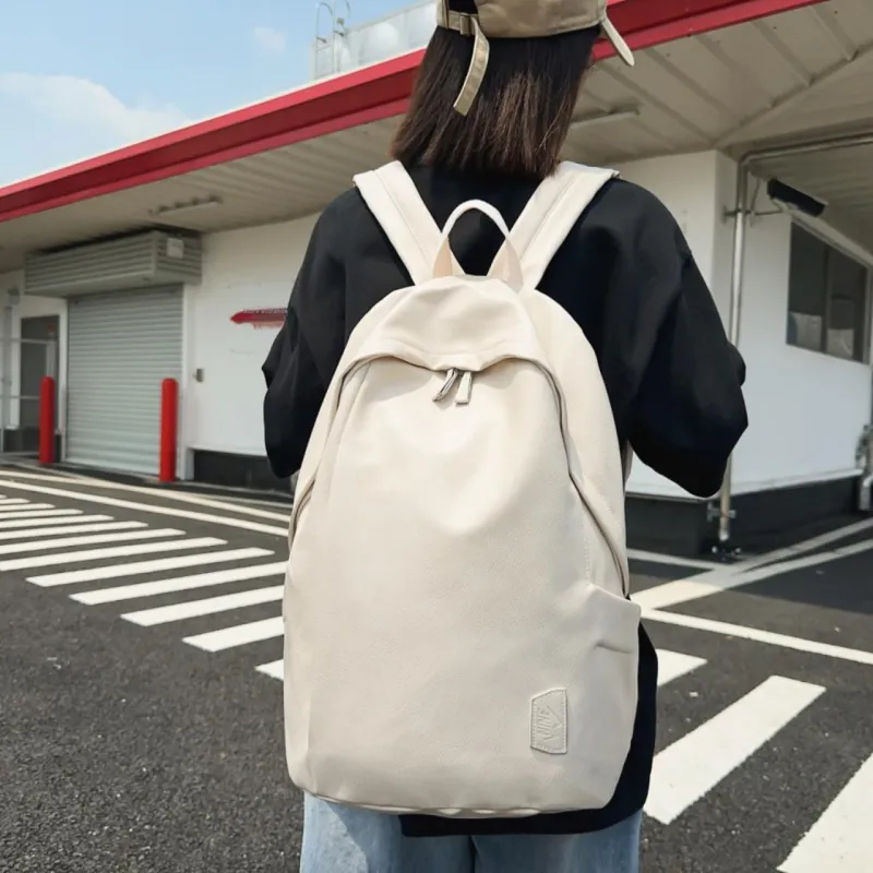 BRABOSTON PU Backpack Regular Unisex White/Gray/Black/Pink/Army Green/Blue-11
