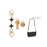 (Gold-Tone) Black Four-Leaf Clover Extender Chain+Abrasion-Resistant Buckle