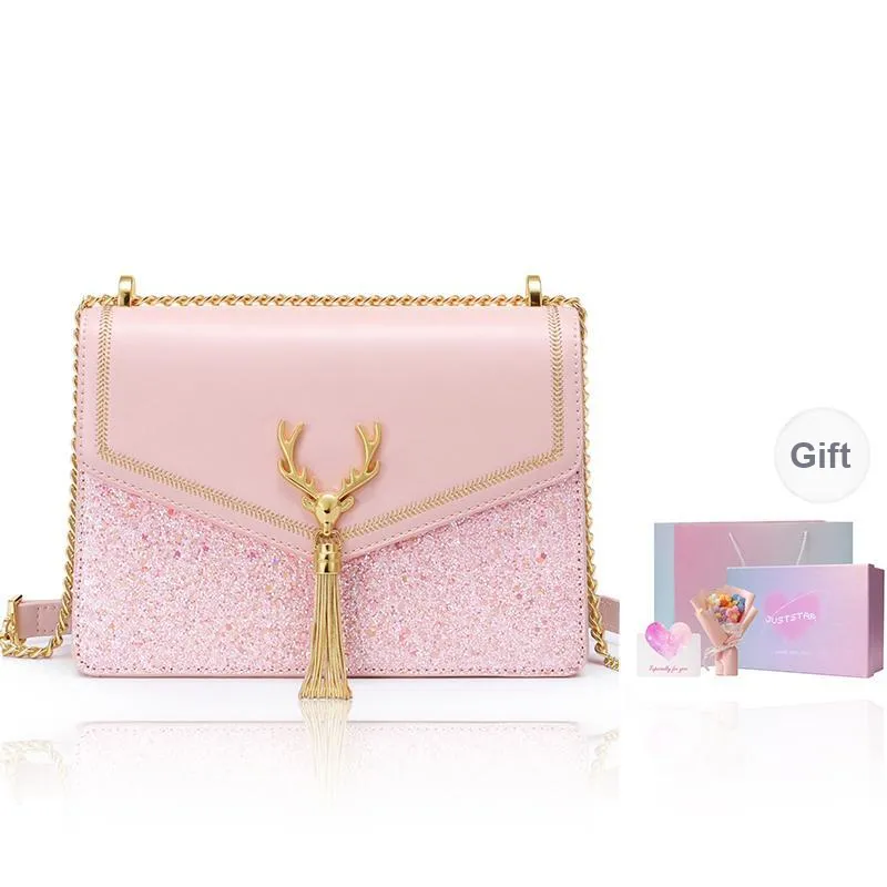 JUST STAR Leather Small Square Bag Envelope Bag Crossbody Bag Shoulder Bag Women's Multicolor-0