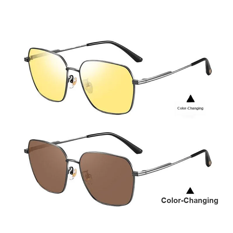 CAPONI Metal Irregular Shape Sunglasses Men's-3