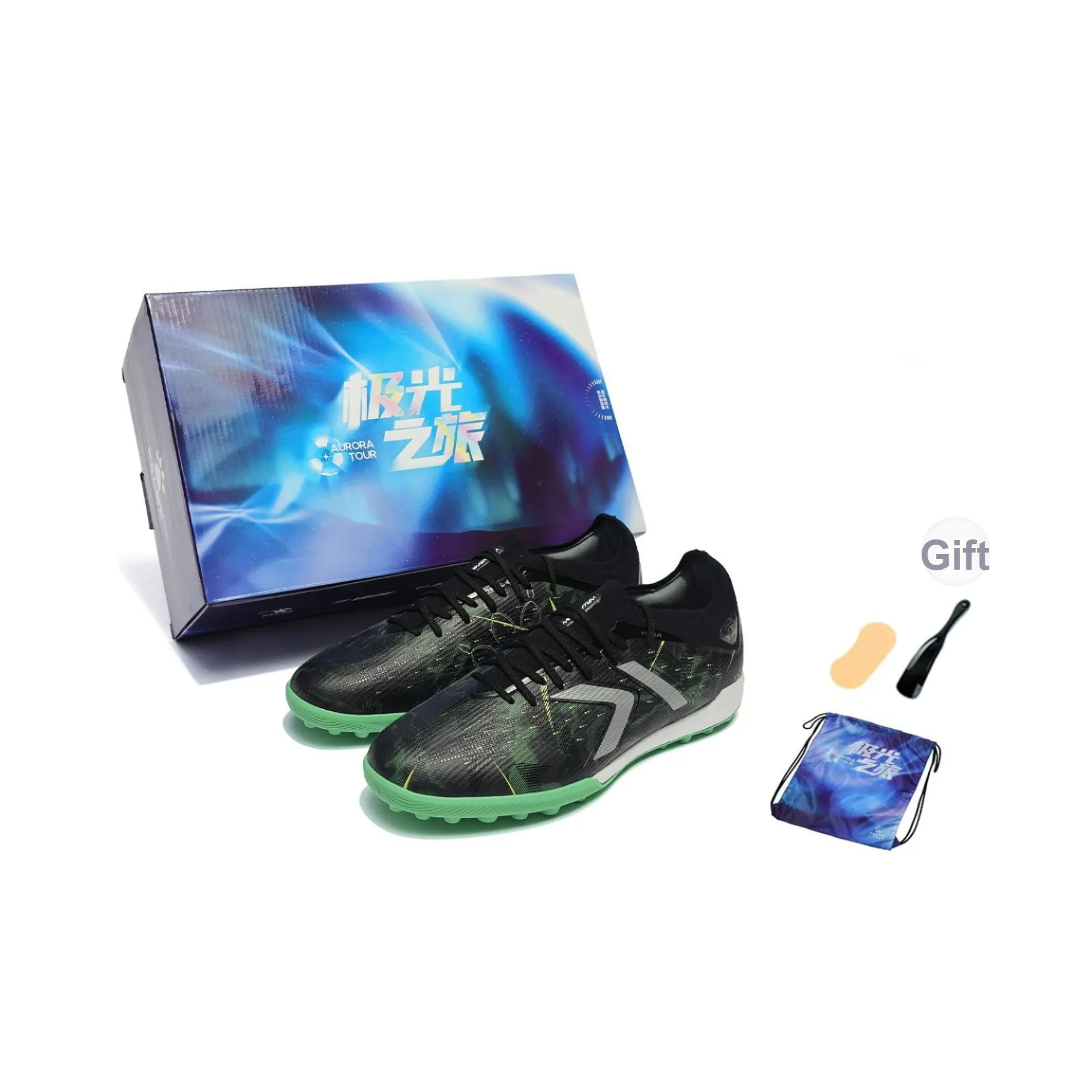 KELME Shadow 2,0 TF Шипы Искусственные Шипы Амортизация Износостойкие Футбольные Бутсы Унисекс Черный Зеленый