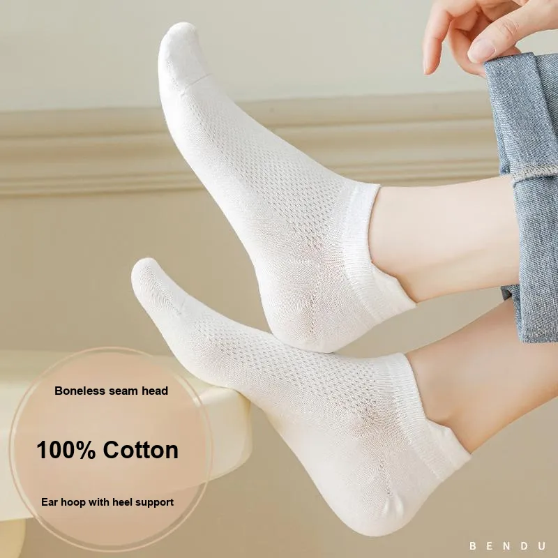 XIA.WA.ZHI.XIU Ankle Socks Women's Shopping Bag 5 Pack-4