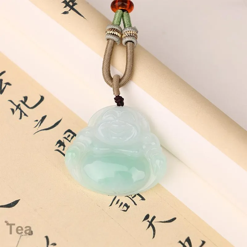 Clear Snow Ice Glutinous Jadeite Pendants Unisex-1