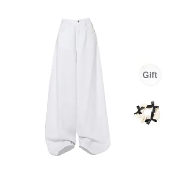 TURN UP Jeans Women's White+Bowknot Hair Tie Comes With