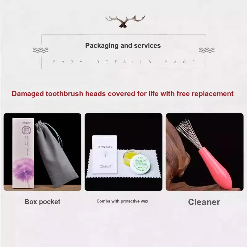 XIXIZI Green Sandalwood Wooden Round Ball Tooth Airbag Comb Head Scalp Meridian Massage For Enhanced Comfort-5