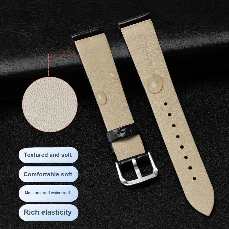 WOALMORN Longines Compatibility Watch Band Genuine Leather Material-13