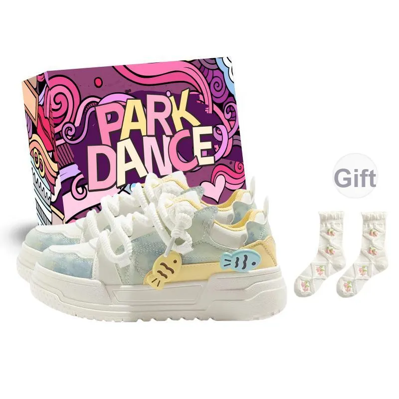PARK DANCE Low Top Skateboard Shoes Women's Misty Blue-14
