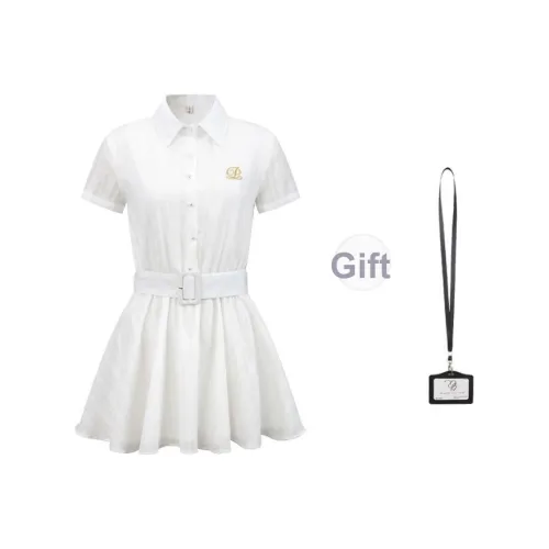 DGOLD Рубашка Короткий-Рукав Платье Женское