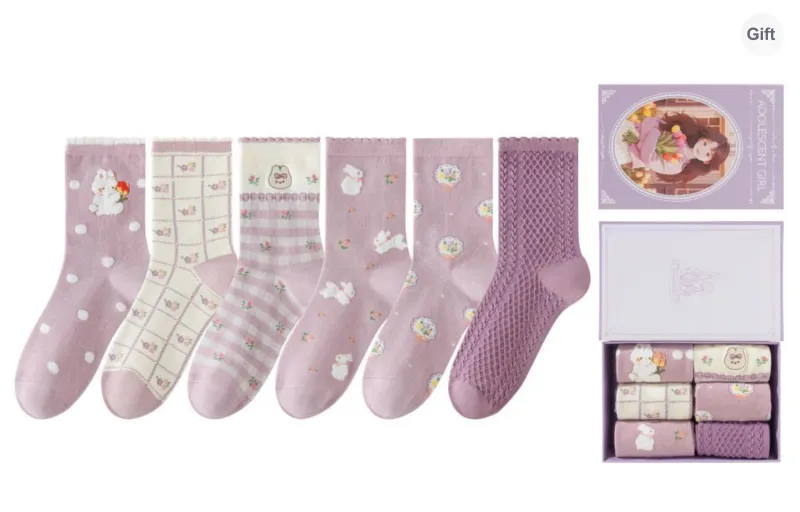 Caramella Mid Calf Socks Women's 6 Pack-0