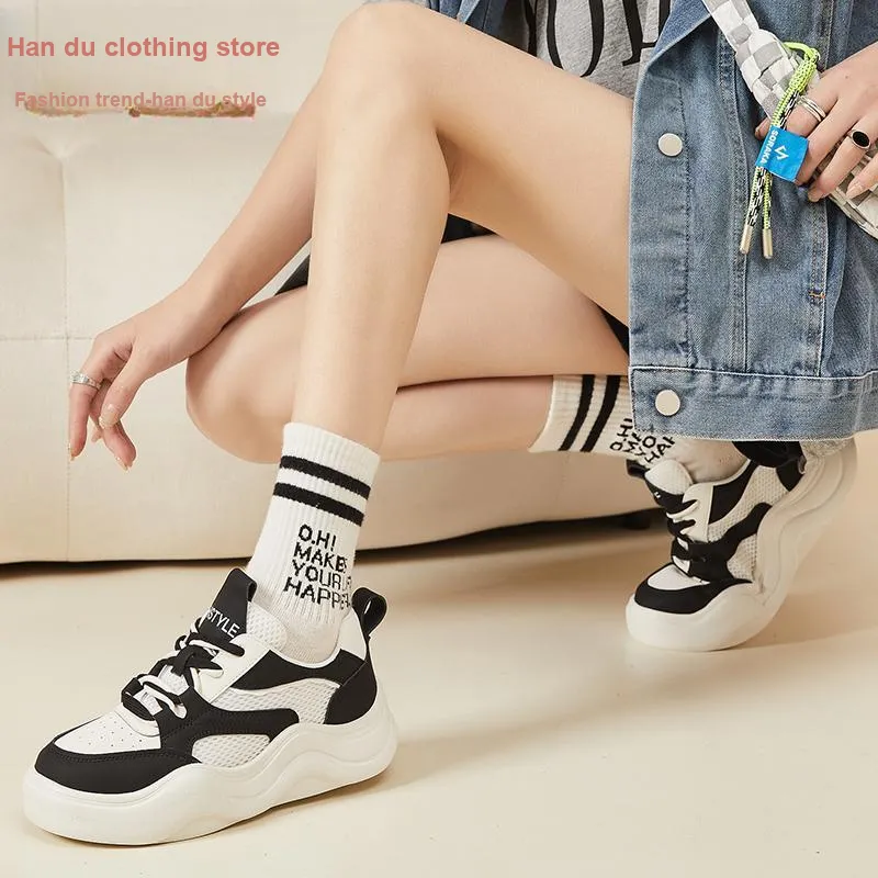HSTYLE Fashion Versatile Cushioning Wear-Resistant Chunky Sneakers-7