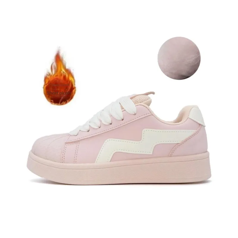 UNIITY Warm Lightweight Breathable Height Increasing Low Top Skateboard Shoes Women's Cherry Blossom Pink-1