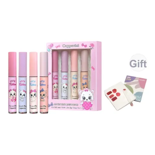Cappuvini 4 предмета Набор Матовый Хлопок Туманный Lipstick Makeup Набор Жидкая помада Коробка