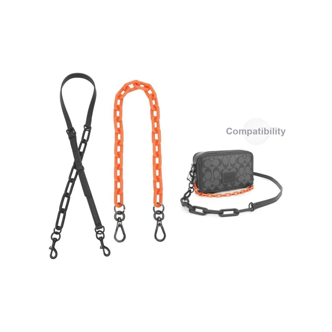 Lan Bao Fan Cow Leather Bag Accessory Unisex Black