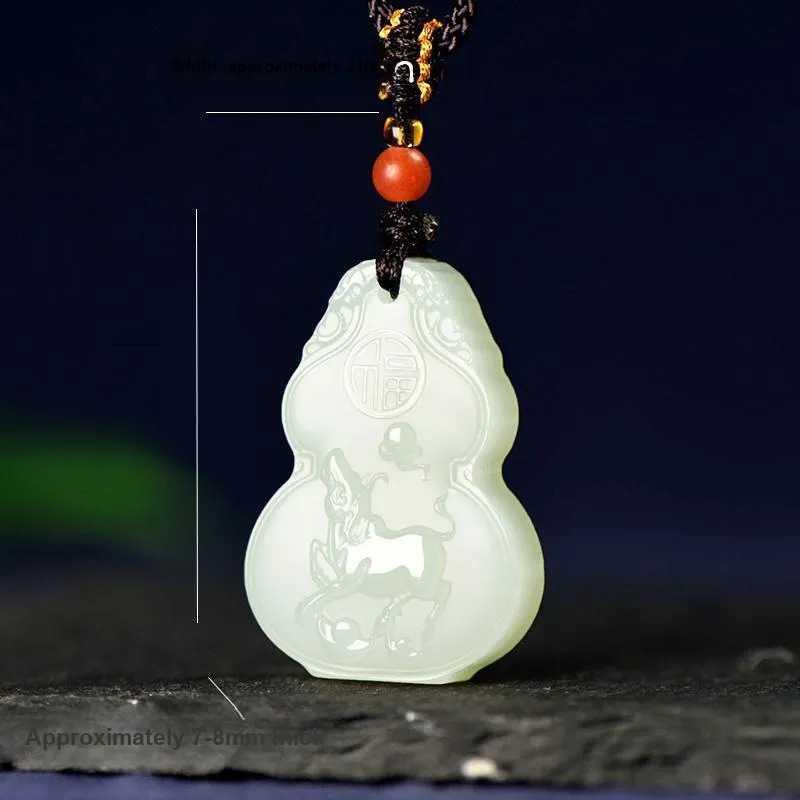 KUNYUYAO Hetian Jade Pendants White Jade Unisex-10