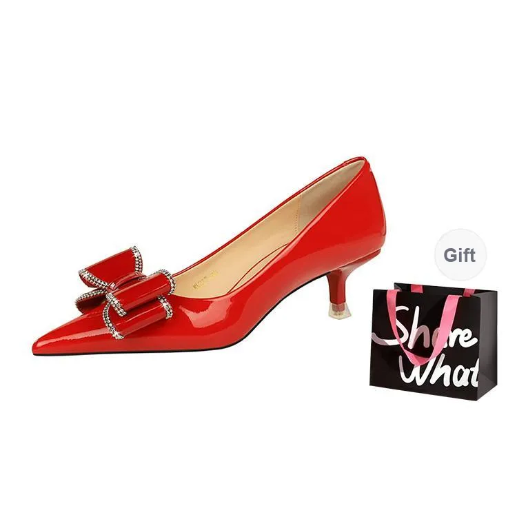 BIGTREE Chunky Heel High Heels 4.5cm Women's-14
