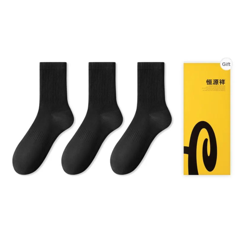 H YXIANG Mid Calf Socks Men's Box 3 Pack-10