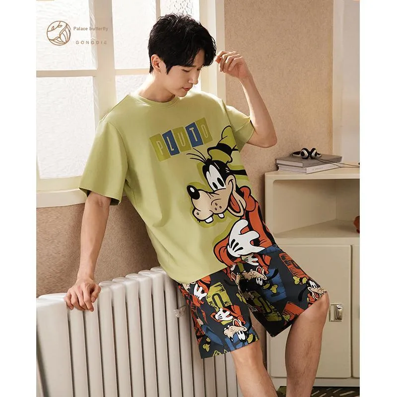 Gongdie x Disney Pajama Set Men's Yellow Green-4