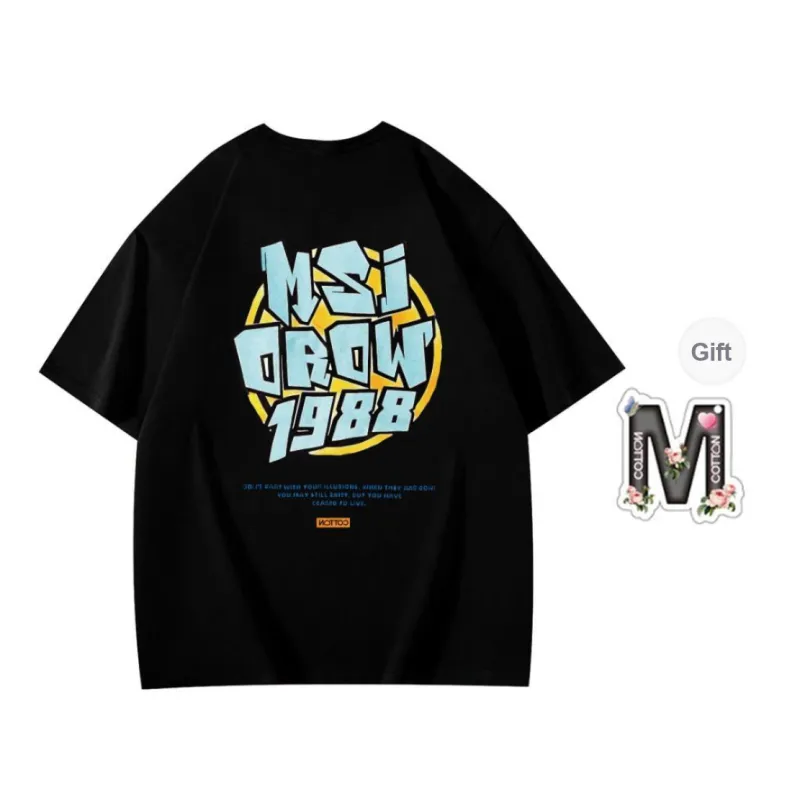 Cotton Shopping Drop Shoulder Sleeve T-Shirt Unisex-12