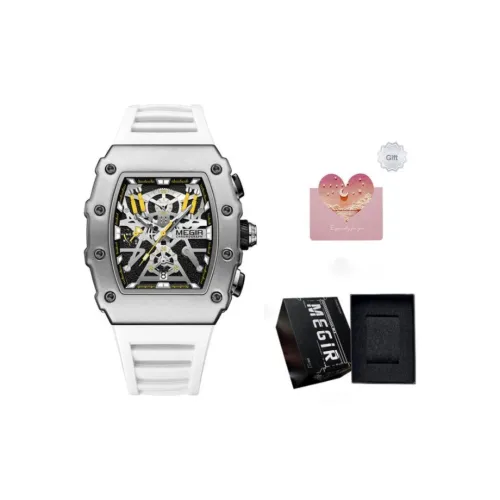 MEGIR Кварцевый механизм силиконовый ремешок мужские часы серый циферблат