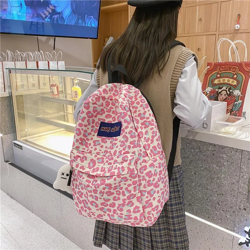 Yalu Nylon Backpack Unisex Pink/Blue/Black-2