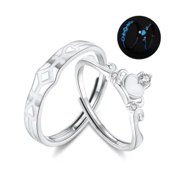 Lao Feng Xiang S925 Silver Ring Pair Unisex
