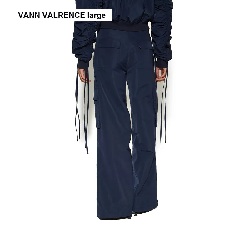 VANN VALRENCÉ Cargo Pants Women's Navy Blue-2