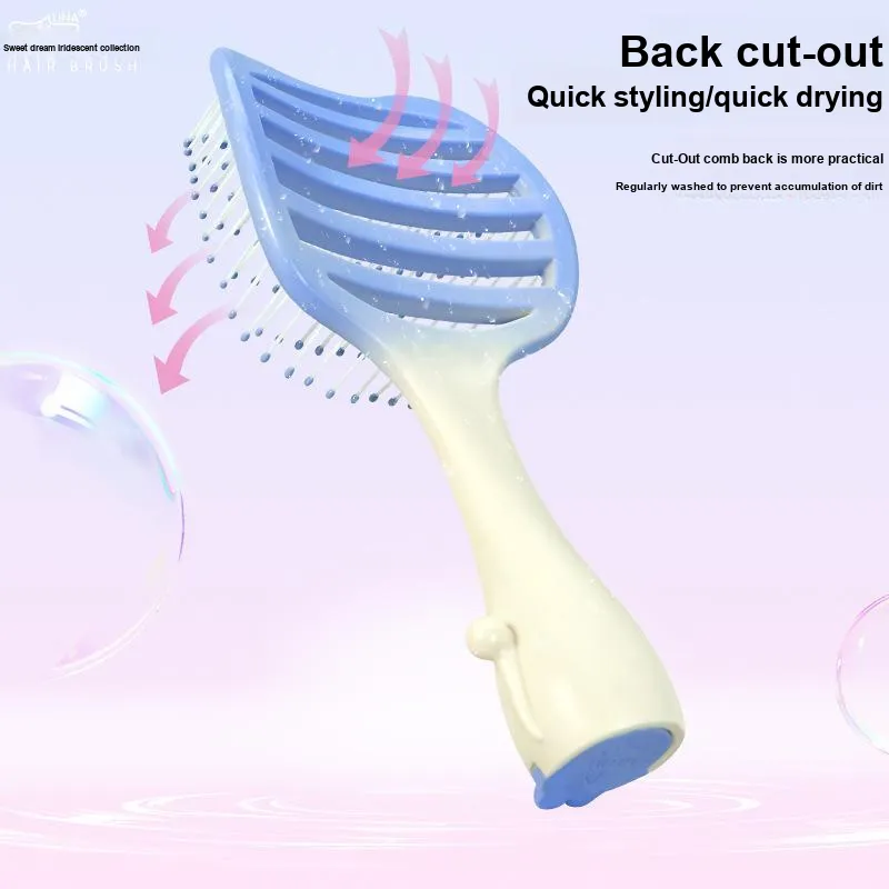 Gentle Welcome Kitten Massage Comb & Hair Styler For High Skull Top, Portable Travel Dormitory Rib Comb Fluffing Up-4