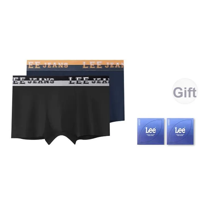 Lee Нижнее белье Подарочная коробка Мужской 10A Тутовый шелк Антибактериальный Бесшовный Мужской Трусики-бикини 2 шт с Отдельный В комплекте с коробкой