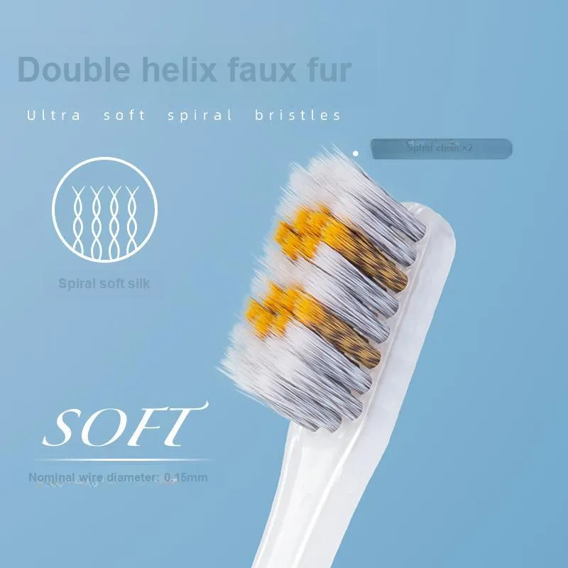 XIAONIULIXIANJI Three-Pack Small Head Double Spiral Toothbrush Soft Bristles Premium Supermarket And Home Use-2