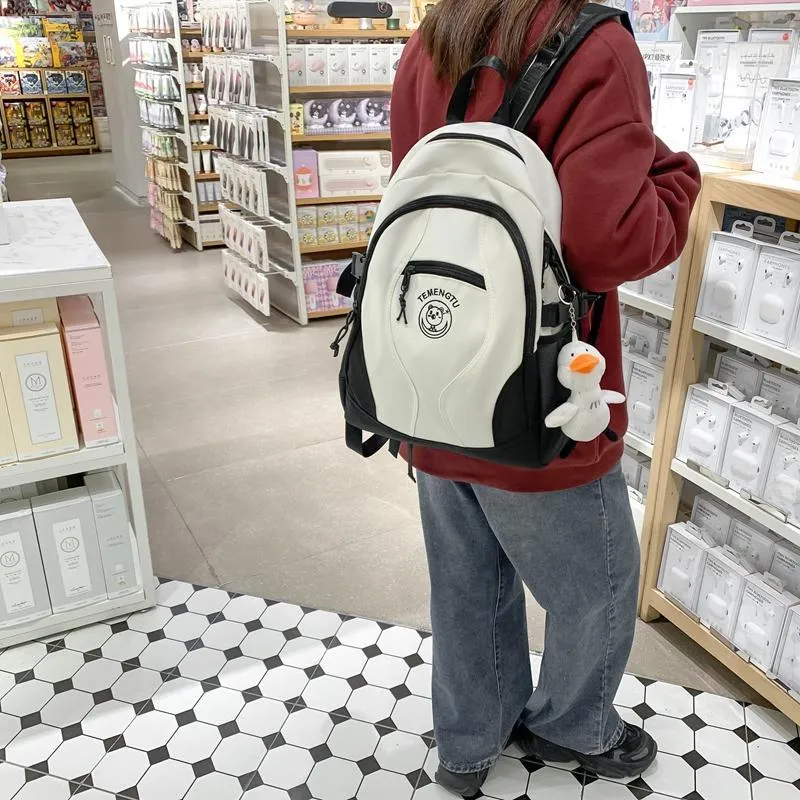 Travel Nylon Backpack Unisex Black/Green/Pink/Gray-7