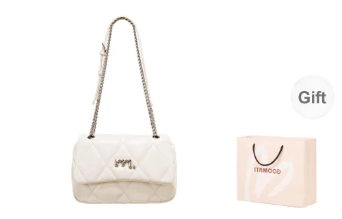 Miao Di Cow Leather One Shoulder Crossbody Women's Bag Regular Women's Milkshake White