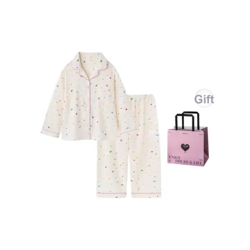 OEING Звездный Гороховый узор Одежда Комплекты + Сумка для покупок с сердцем Женские Пижамные комплекты