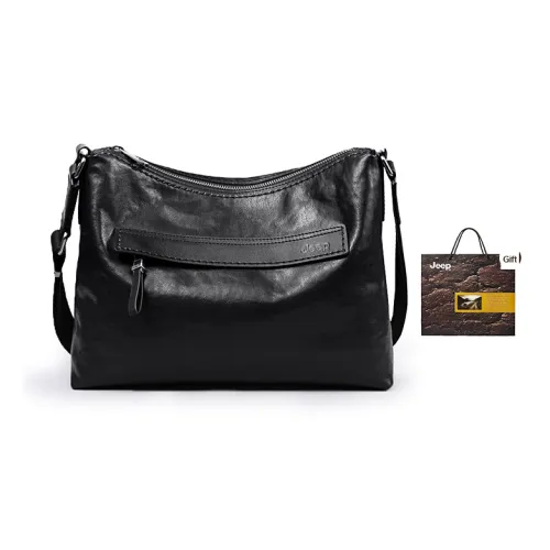 JEEP Натуральная кожа верх крупнозернистая текстура коровьей кожи сумка через плечо стандартная мужская черная