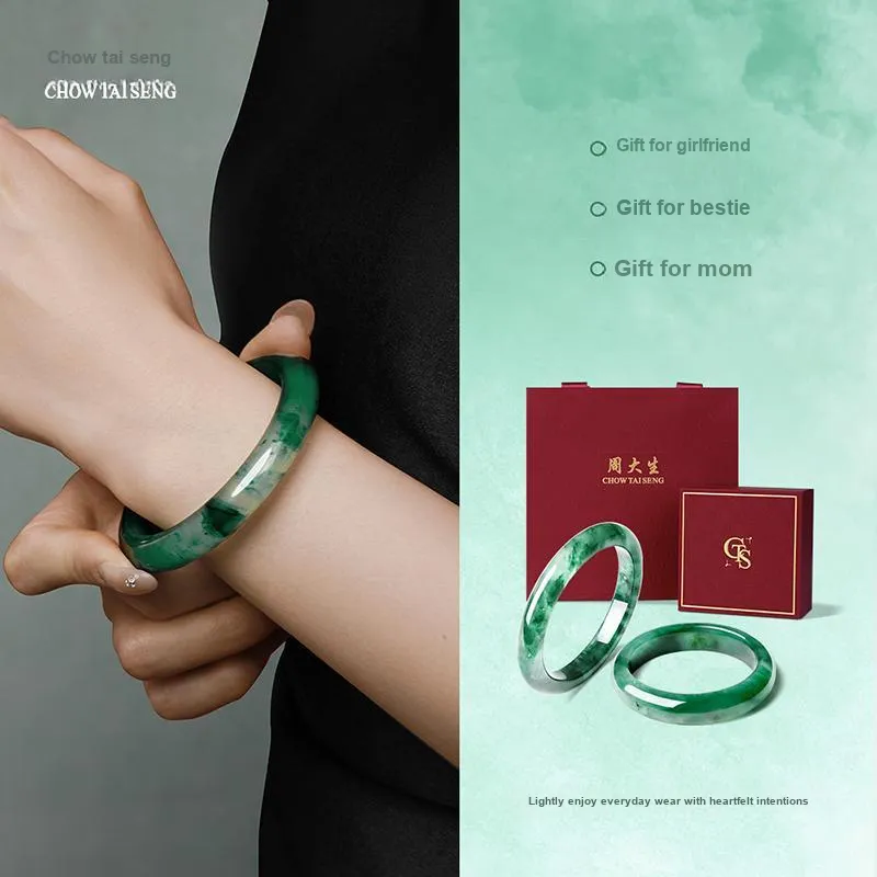 CHOW TAI SENG African Emerald Bangles Women's-4