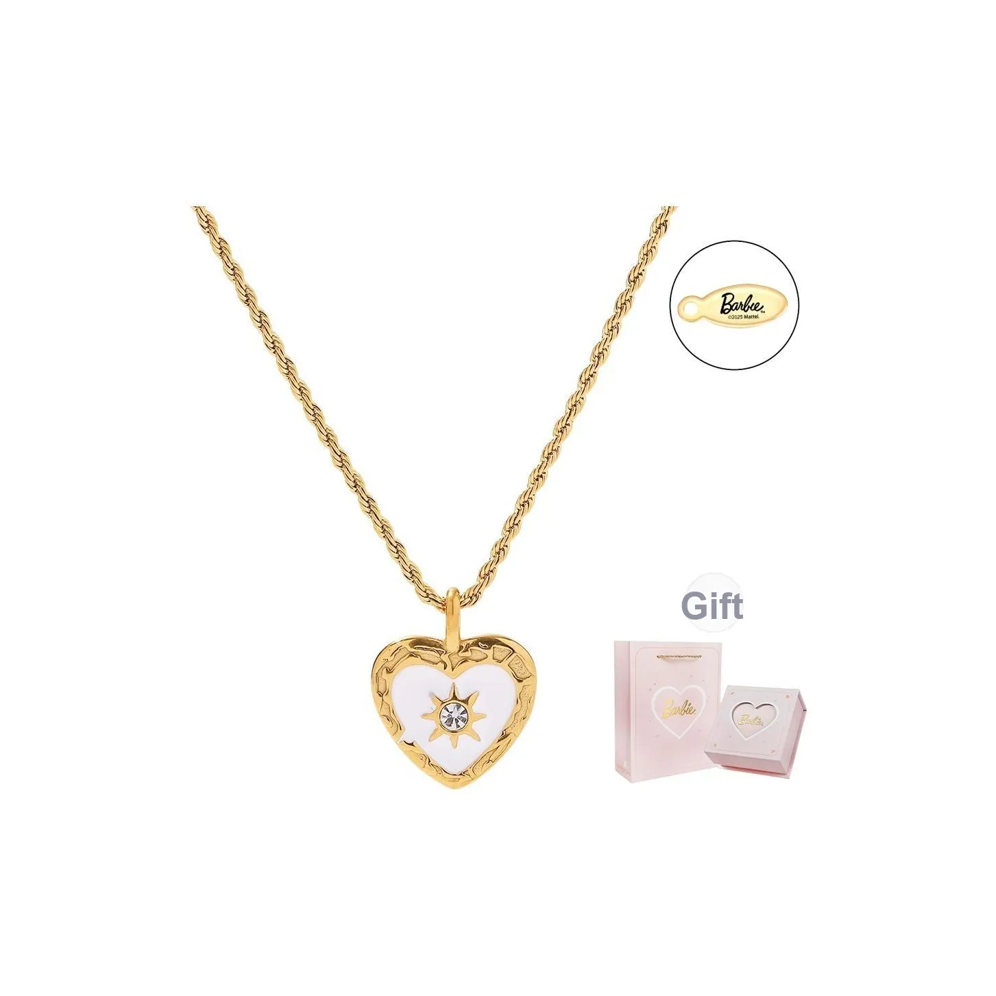 Барби Pearl Shell Titanium Steel Ожерелье Женское Золото Дата Повседневный Бизнес Повседневный Стиль