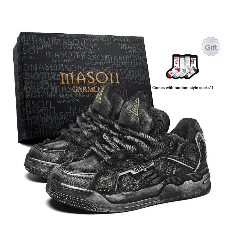 Masongarments Heavenly Ladder Skateboard Shoes Unisex Jet Black Exclusive Box
