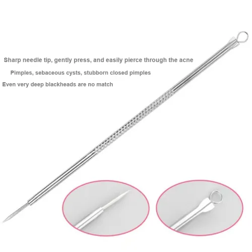 KINEPIN Stainless Steel Pointed Pimple Needle Blackhead Removal Tools With Closed Ends