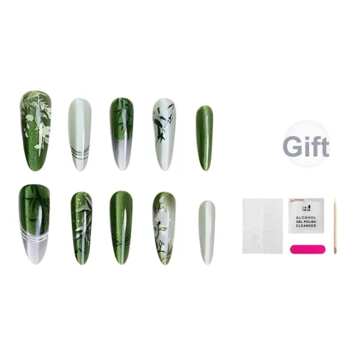 JIABITU Волшебник страны Оз Съемный стиль False Nail Овал Однотонный Smudge Новый китайский стиль