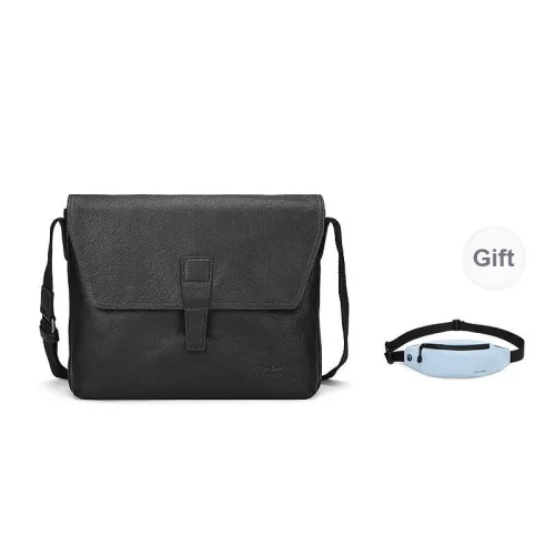 PIERRE CARDIN Soft Leather Expensive grg Shoulder Bag Medium Size Men's Black
