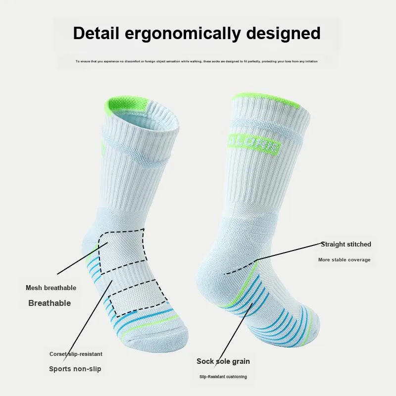 Vine Color Mid Calf Socks Unisex 3 Pack Light Blue-4