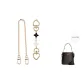 Heart Clasp Black White Four-Leaf Clover+Decorative Chain 40cm Set