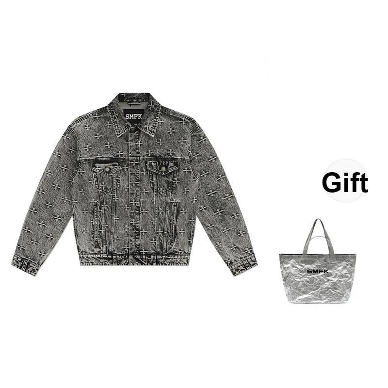 SMFK Denim Jacket Unisex Storm Garden Gray
